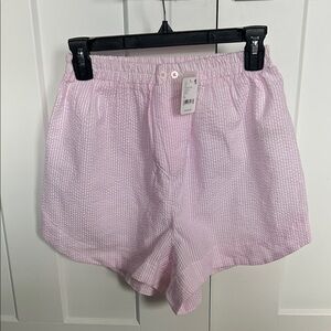 Free People Intimately Pink Gingham Shorts, Oversize Fit